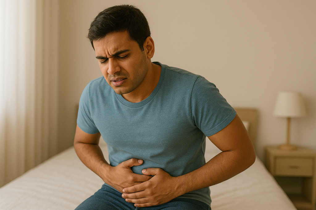 Patient with abdominal pain seeking appendicitis treatment in Palakkad